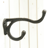 Gusseisen-Kleiderhaken antik-schwarz, ca. 16,5 x 4 x 11 cm H 50189
