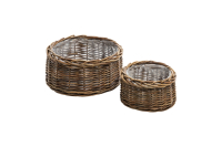 Weiden-Pflanzkoerbe S. 2 Stck. rund natur 18x10+26x13cm 05WE16