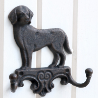 Gusseisen-Wandhaken Hund antik-schwarz ca. 16,5 x 4 x 16 cm H 70214
