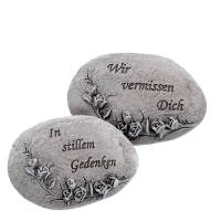 Poly-Grabdeko-Stein 2 sort. grau ca. 11,5 x 8 x 3,5 cm H 80455