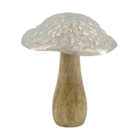 Holz-Pilz m. Silberkappe 12x12x15cm 100184