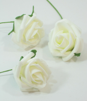 Schaum-Rose D5cm Btl. 24 Stck creme-weiss 110185-12