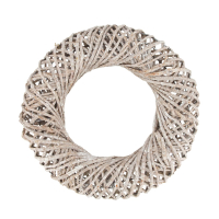Rattan-Kranz geweisst 38x8.5x38cm 110519