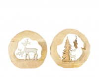 Holz-Ring offen m. Deko 23x5x23cm 2-sort. 116513