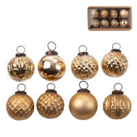 Glas-Kugeln Set m.8 Stck. gold sort. ca. 5 cm DM 11991