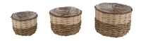 Rattankorbset 3tlg., natur Folie innen, 29x29x20,3cm 12501680