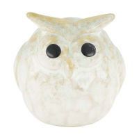 Keramik-Eule 7x6.1x7.1cm creme 125362