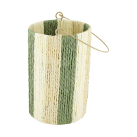 Seil-Laterne gruen/natur m.Glas 14x14x24cm 129007