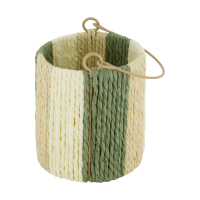 Seil-Laterne gruen/natur m.Glas 11x11x15cm 129008