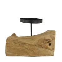 Metall-Kerzenh. M. Holzfuss ca. 18cm 129194