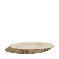 Holz-Scheibe oval m. Vertiefung ca. 46x25x4cm natur 129655