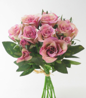 Rosenstraeusschen 6Bl,6Kn H27cm mehrtonrosa 1300-24