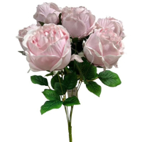 Bauern-Rosenstrauss 7Bl L42cm hellrosa 134398-21