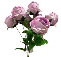 Bauern-Rosenstrauss 7Bl L42cm violett 134398-59