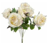 Bauern-Rosenstrauss 7Bl L42cm ws/cr 134398-81