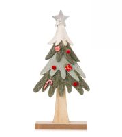 Filz-Tanne m/Stern z.Stellen gruen/weiss ca. 11 x 4 x 25 cm 22598
