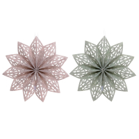 Filz-Schneeflocke z.Haengen 2 sort., beige/gruen ca. DM 25 cm 22641