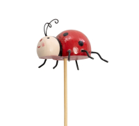 Holz-Marienkaefer am Stab rot, 6x4,5x34cm 27HID25