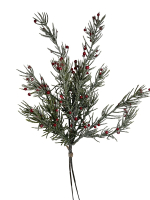 Tannen/Beerenzweig bereift, 38cm gruen/rot 320361-42