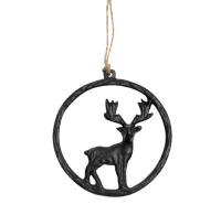 Aluminium-Hirsch im Ring schwarz, DM6,5x1cm 34ALT03