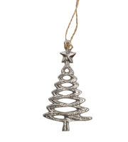 Aluminium-Weihnachtsb. z. Haengen spiral silber, 5x1x10cm 35ALS01