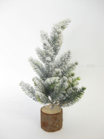 Tannenbaum H23cm mit Fuss beschneit gruen 380078-42