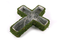 Moos-Pflanzkreuz gruen,33x42x8 cm+27x37x7 cm 40MO07