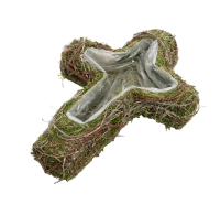 Gras/Rebe-Pflanzkreuz gruen ca. 35x26x7cm 47GRZ05