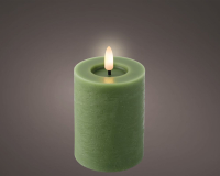 LED-Wachskerze 7x11,2cm gruen 489170