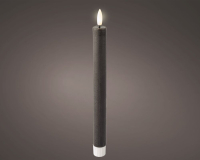 LED-Spitzkerze 2,2x24,5cm anthrazit Kt. 2 Stck 489174