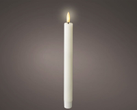 LED-Spitzkerze 2,2x24,5cm weiss Kt. 2 Stck 489180