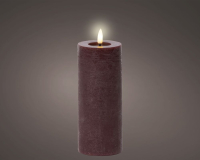 LED Wachskerze burgund 19x7cm m.Timer 489246