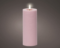 LED Wachskerze rosa 19x7cm m.Timer 489273
