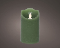 LED Flackerkerze gruen 7,5x12,5cm m. Timer 489313