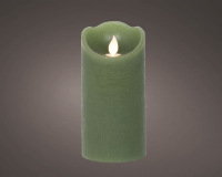 LED Flackerkerze Batt.inn dia7.5x15cm gruen 489314