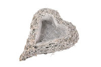 Strauch-Pflanzherz, gerade geweisst, 22x19x6,5cm 48SFW11