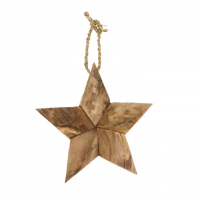 Holz-Stern z.Haengen teak 28x28x5cm natur 50713-017