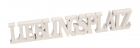 Holz-Schriftzug LIEBLINGSPLATZ weiss, 19x3,5x0,9cm 50HOW52