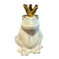 Keramik-Frosch L12,7cm H18cm grau 610965-72