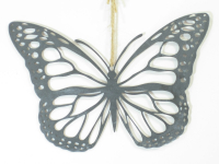 Metall-Schmetterling z.Haengen, L40cm grau 611465-72