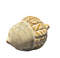 Keramik-Eichel, liegend, 8x6x5,5cm, glasiert creme-weiss 612441-12