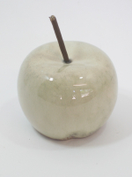Keramik-Apfel, 8x8x11cm, glasiert weiss 612449-11