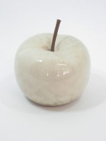 Keramik-Apfel, 10x10x11cm, glasiert weiss 612450-11