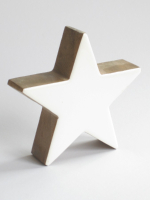 Holz-Stern Lack D15cm S3,5cm weiss 615841-11