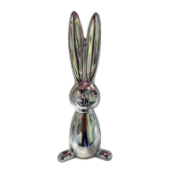 Poly-Hase stehend, 7,5x5,5x17cm silber 618550-91