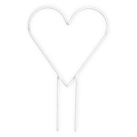 Metall-Stecker Herz, m/2 picks, 30 x H 31cm, L 46,5 cm weiss 660731-11