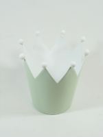 Metall-Krone H11cm D11cm T6,7cm hellgruen 700187-41