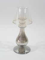 Glas-Teelichthalter Lampe, D9 H21cm grau 800969-72