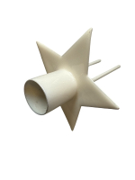 Metall-Kerzenstecker Stern D8,5cm L9,5cm weiss 801412-11
