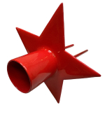 Metall-Kerzenstecker Stern D8,5cm L9,5cm rot 801412-26